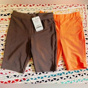 Metallic-look biker shorts! New with tag!!!